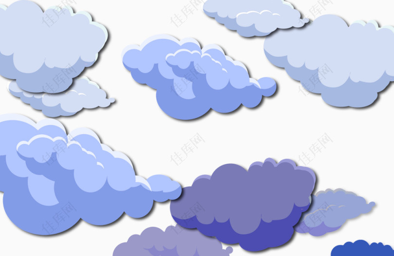 卡通天上的云朵层层叠叠