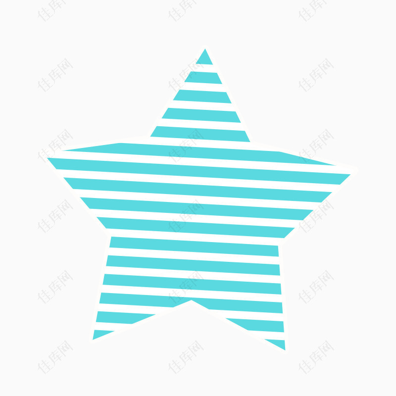 蓝色五角星白色线条