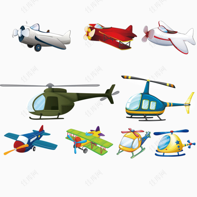 各式各样的直升飞机