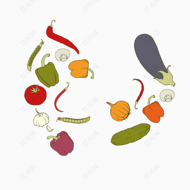 新鲜营养蔬菜图案