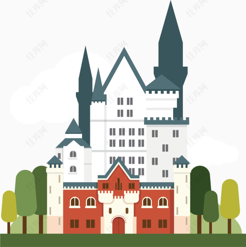 城堡简易画图标元素