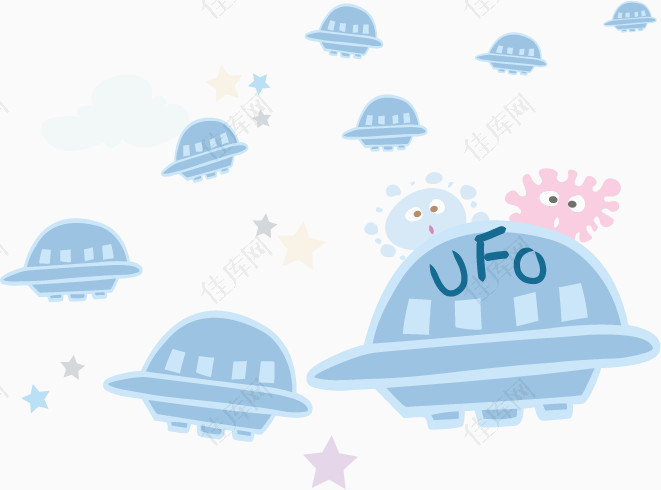 卡通外星人ufo飞碟