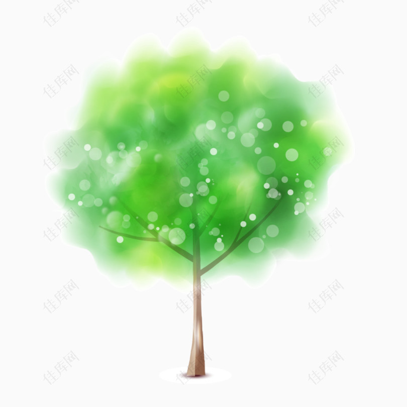 春天绿树矢量素材