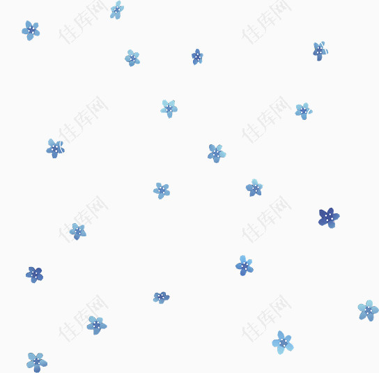 蓝色小星星背景装饰元素