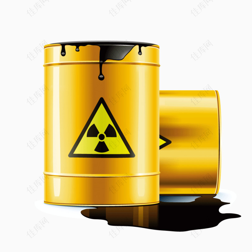 黄色质感油桶放射性物质