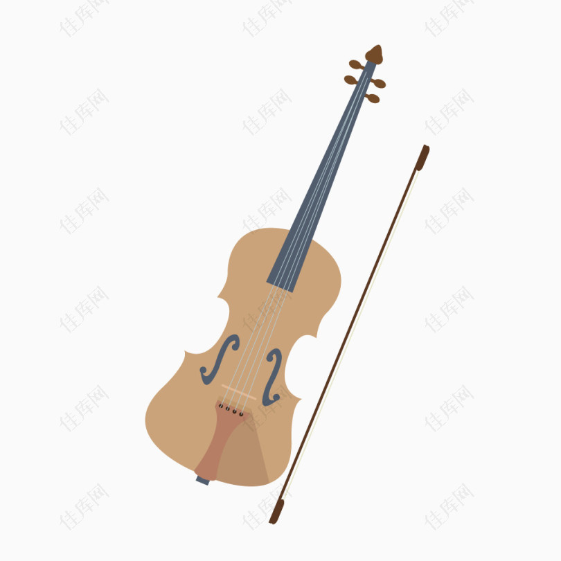 矢量木质大提琴
