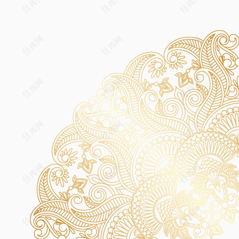 金色花纹背景矢量素材