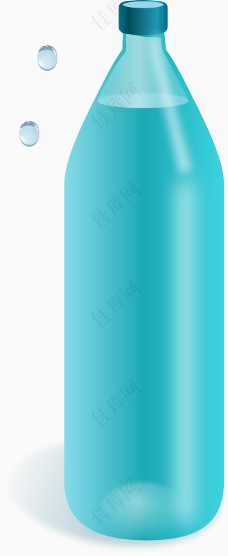 蓝色水瓶水滴