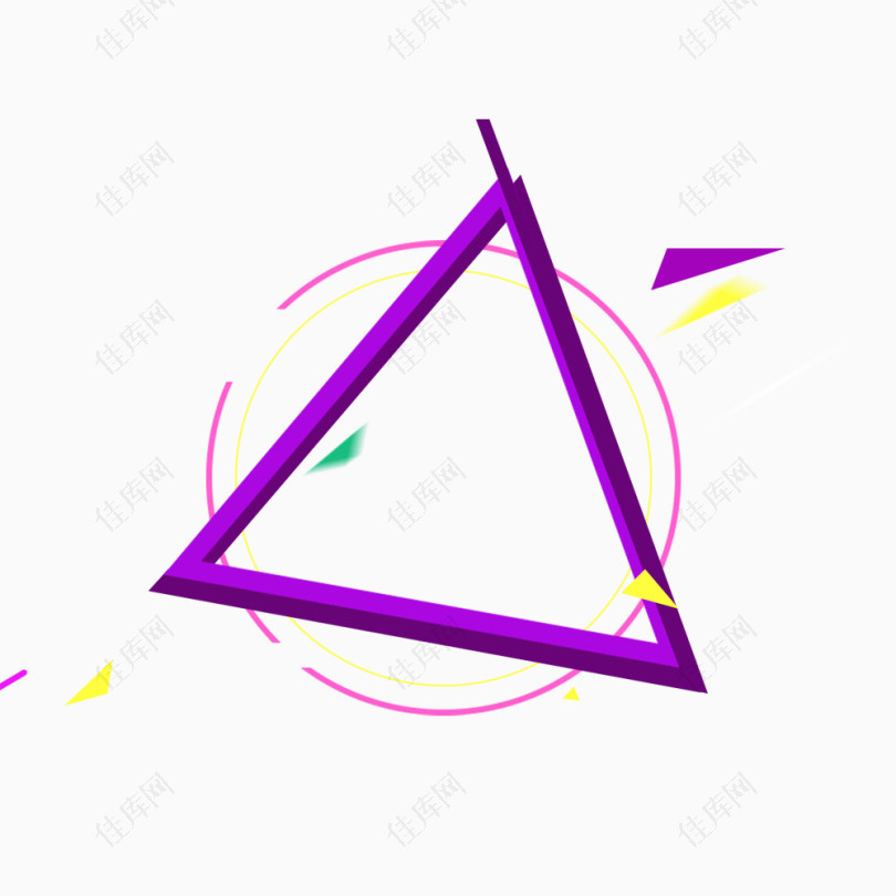 三角几何和圆形组合背景免抠图