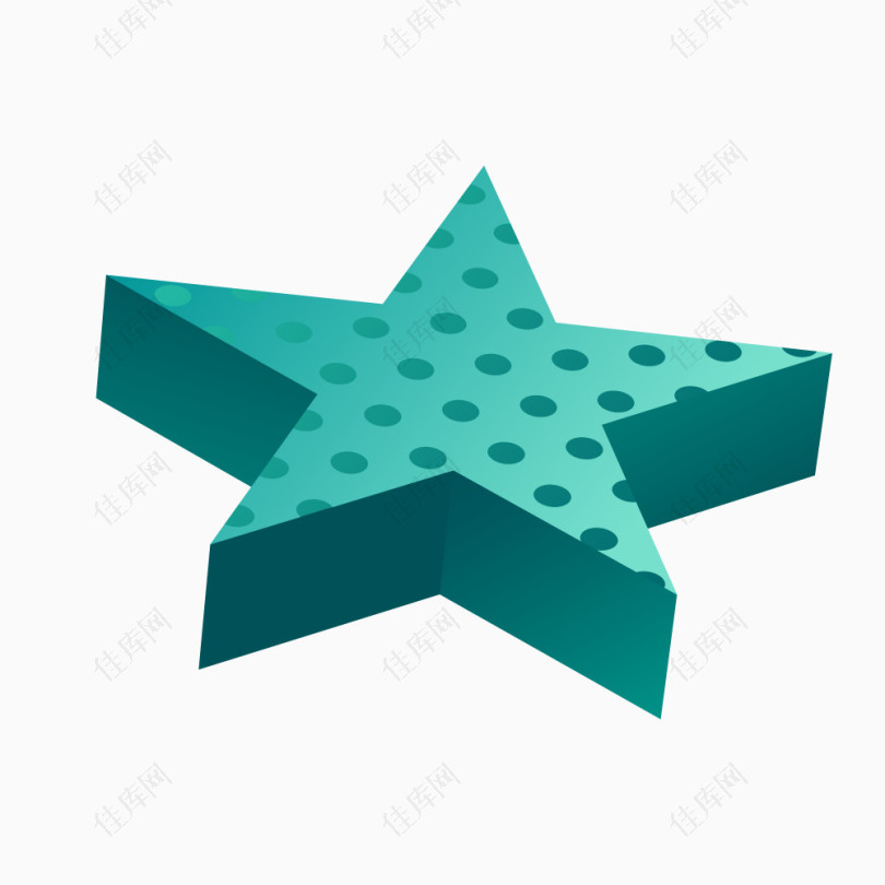 绿色立体五角星