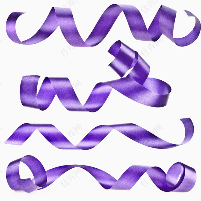 紫色飘浮丝带