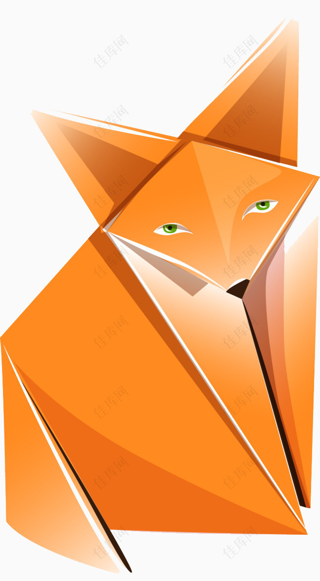 卡通折纸狐狸