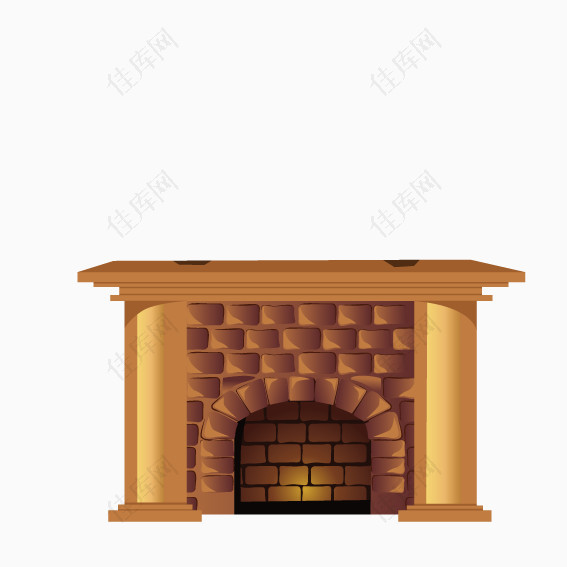金色灶台壁炉