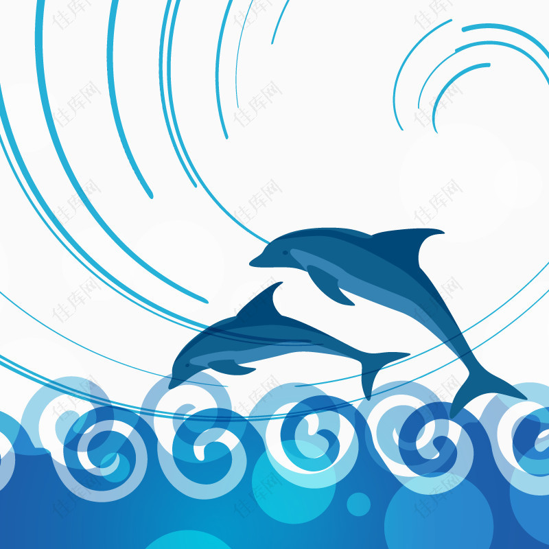 矢量飞跃的海豚