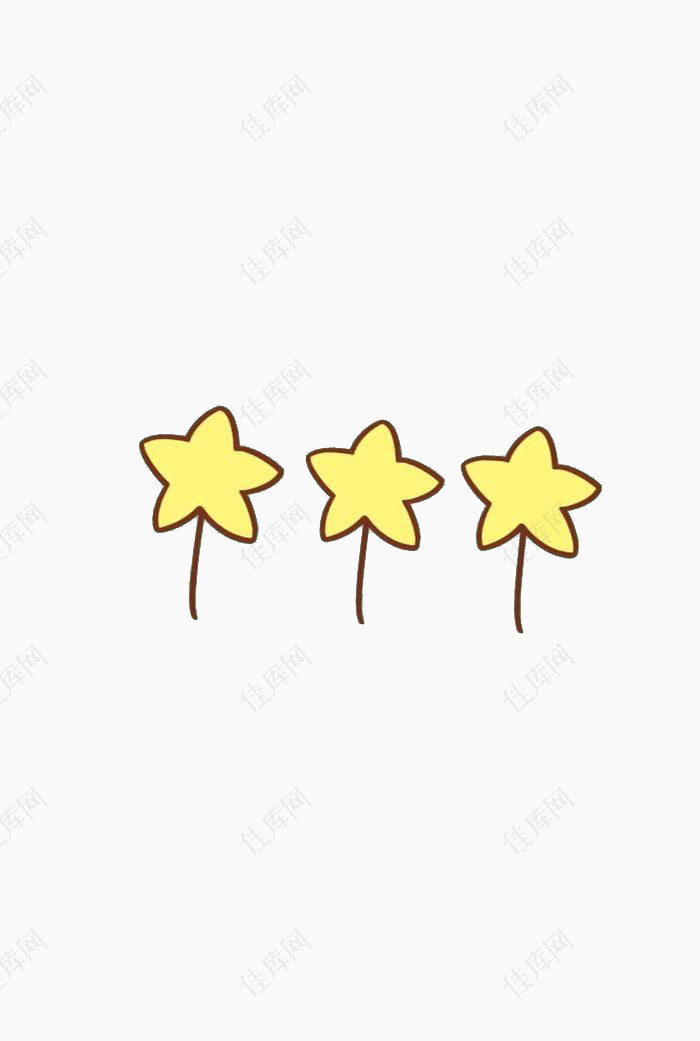 三颗黄色的五角星