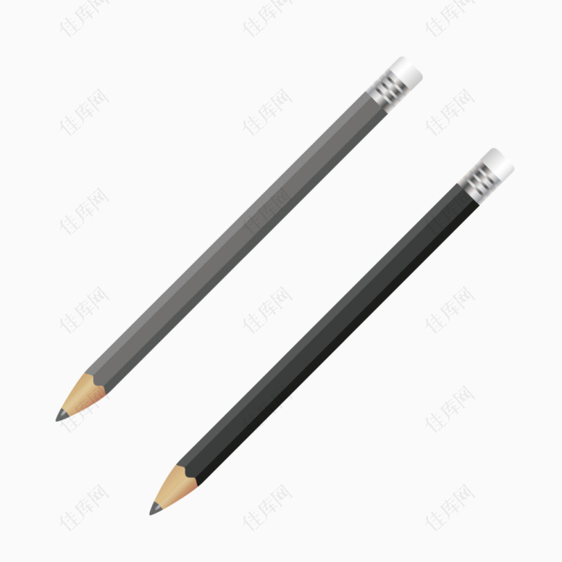 矢量黑色灰色质感铅笔