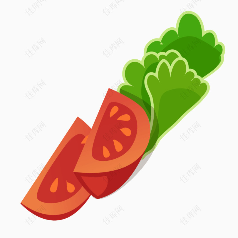 红色西红柿青菜