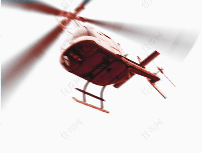 深红色仰视飞行的直升飞机