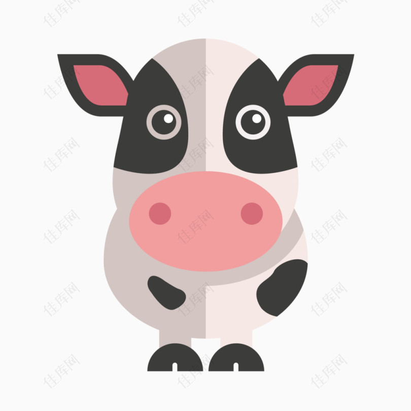 扁平动物奶牛图案