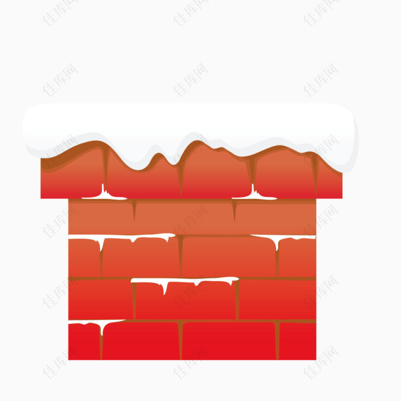 红色砖墙圣诞烟囱