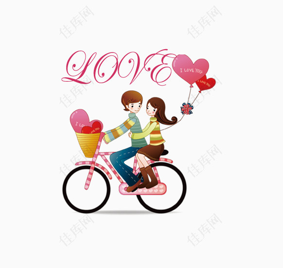 骑着自行车的情侣