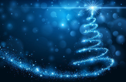 蓝色梦幻光束圣诞树