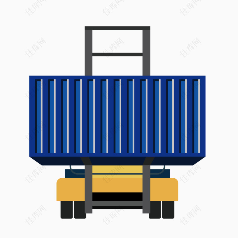 蓝色方形集装箱叉车