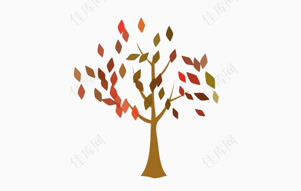 棕色手绘树叶秋季海报