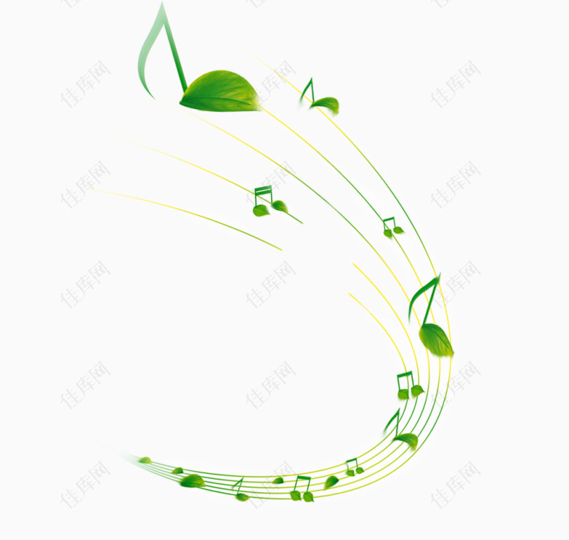 绿色树叶音符