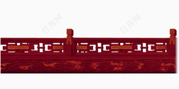 护栏红色中国风素材元素
