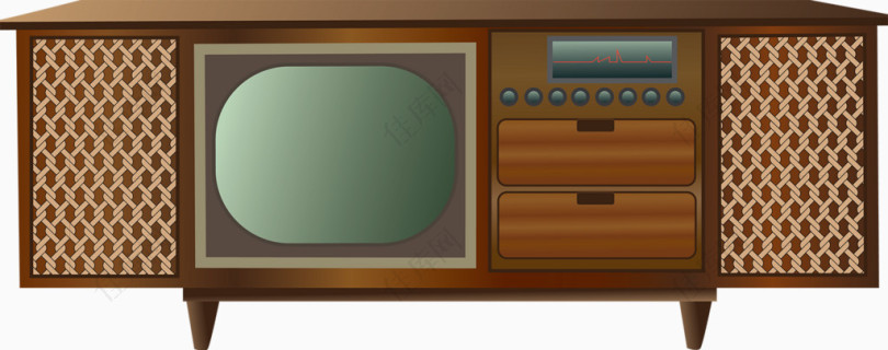复古电视机矢量图