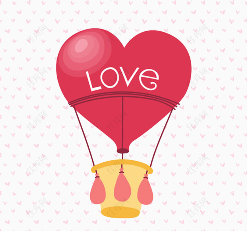 热气球爱心浪漫告白背景