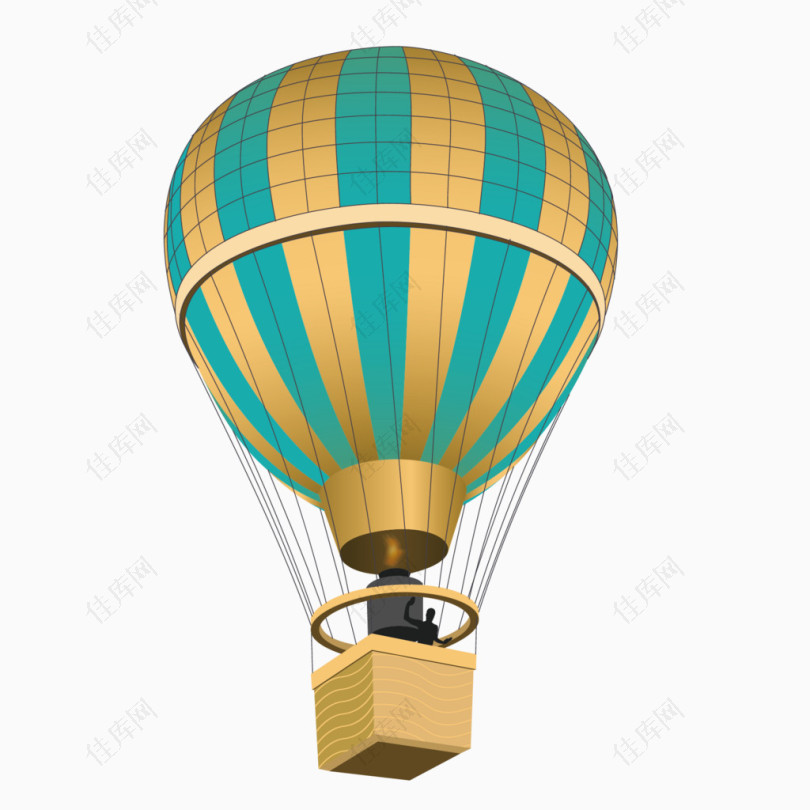 彩色热气球漂浮矢量素材