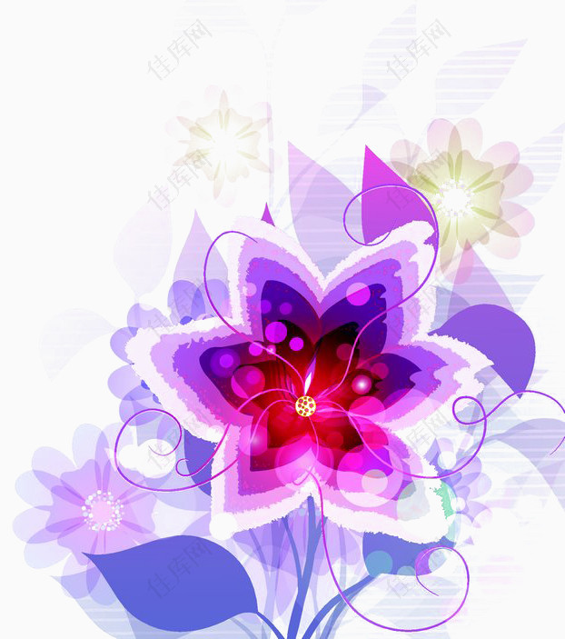 紫色梦幻花朵