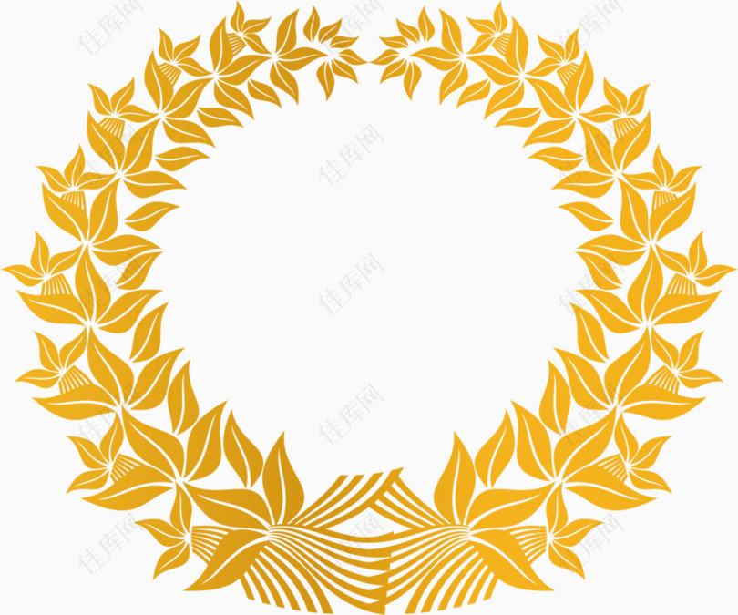 金色枫叶圆环装饰