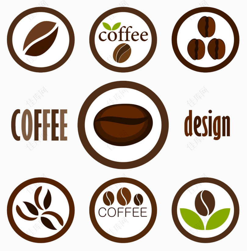 咖啡豆图标设计