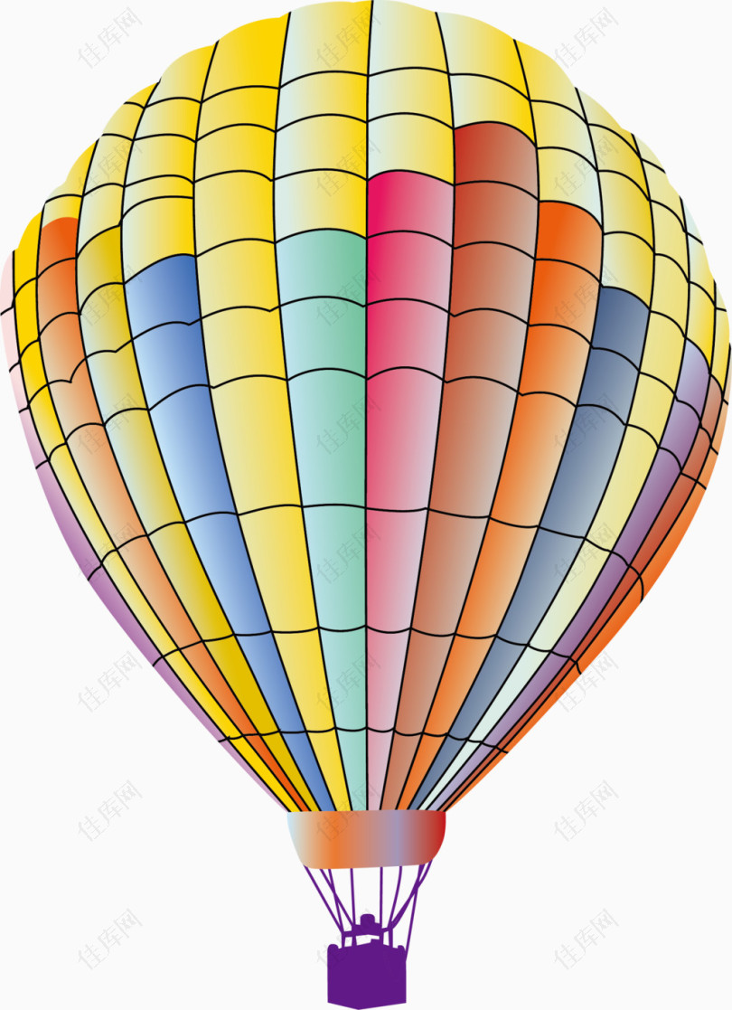 彩色热气球矢量图