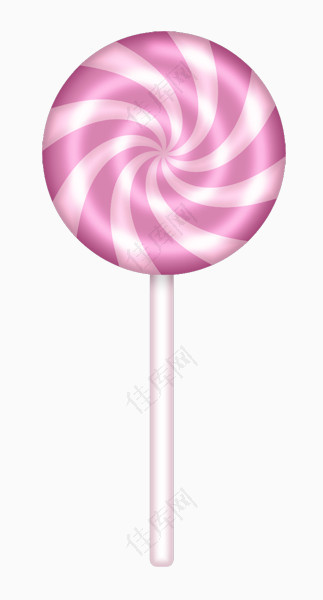 粉紫色带螺旋形线条的棒棒糖