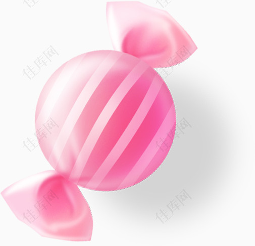 粉色条纹卡通糖果