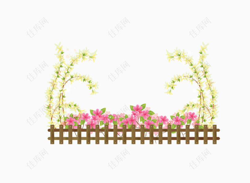 欧式篱笆花藤花朵