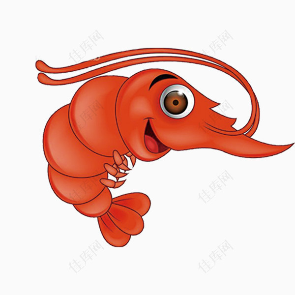 卡通手绘可爱小龙虾