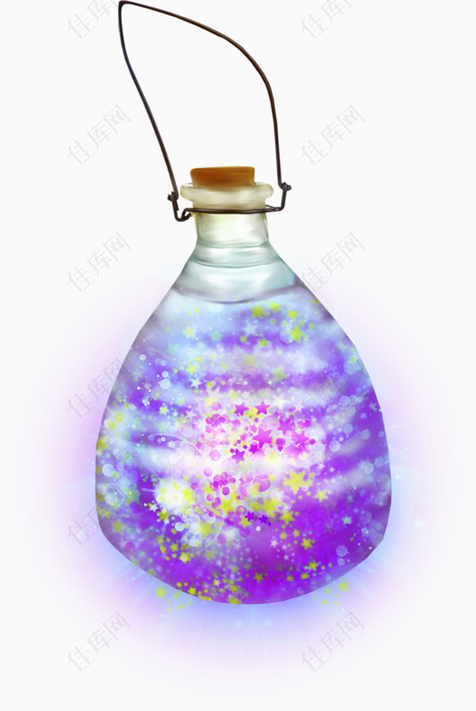 透明玻璃瓶彩色闪烁星光