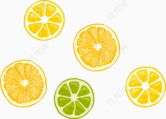 清新水果柠檬手绘底纹装饰