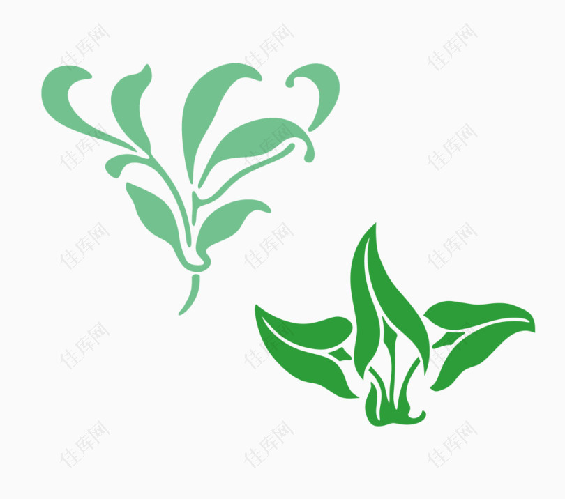 绿色草本植物矢量素材