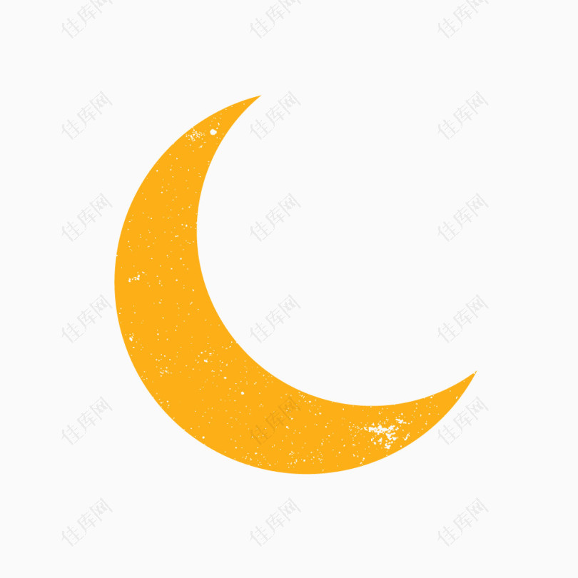 扁平化黄色弯月月亮素材