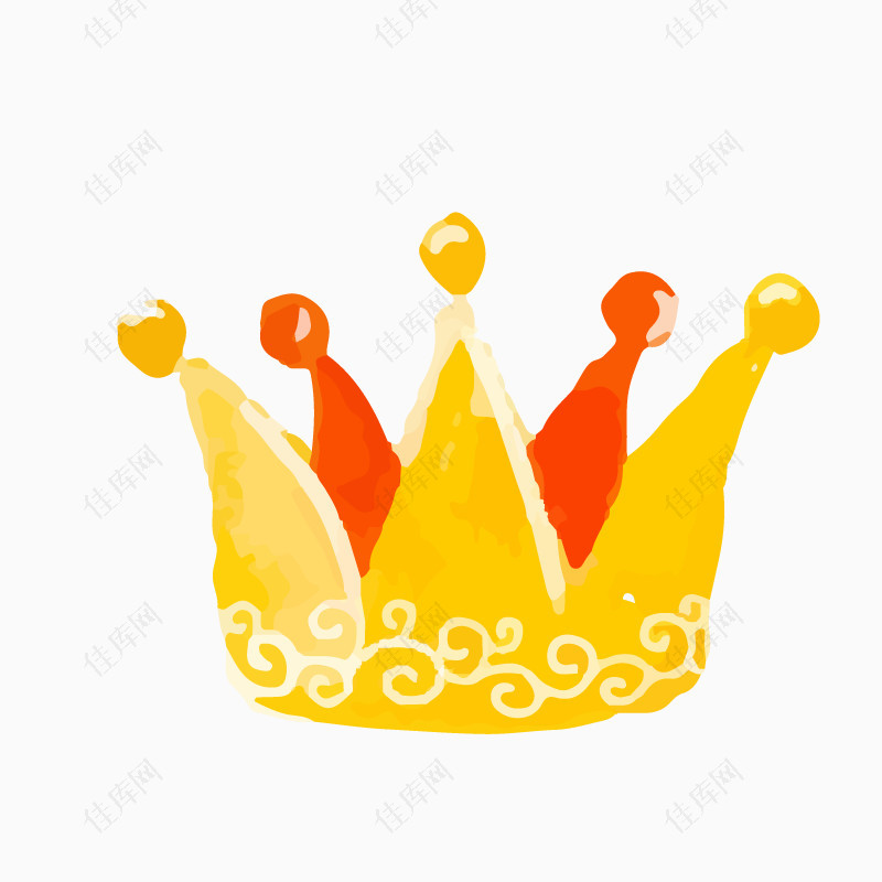 手绘黄色皇冠