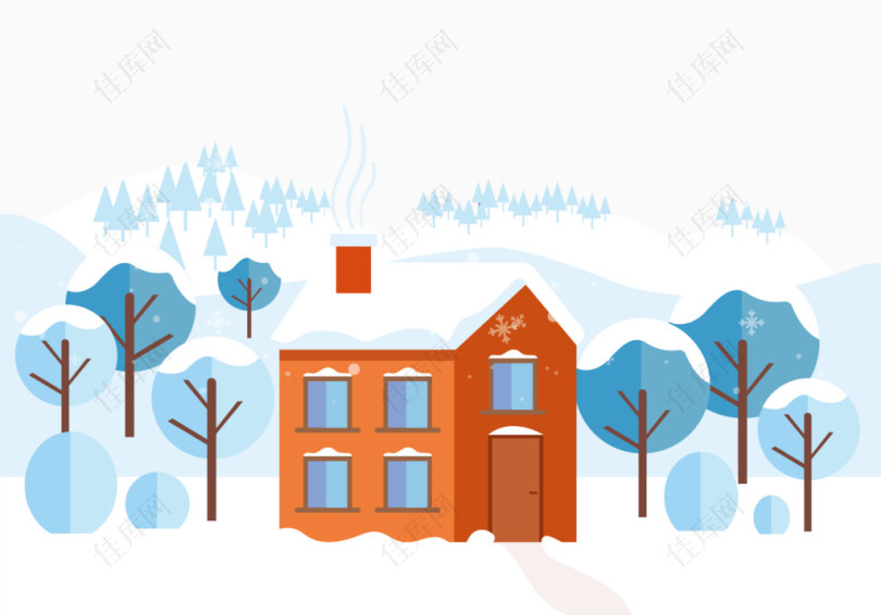 冰天雪地里的温馨小屋