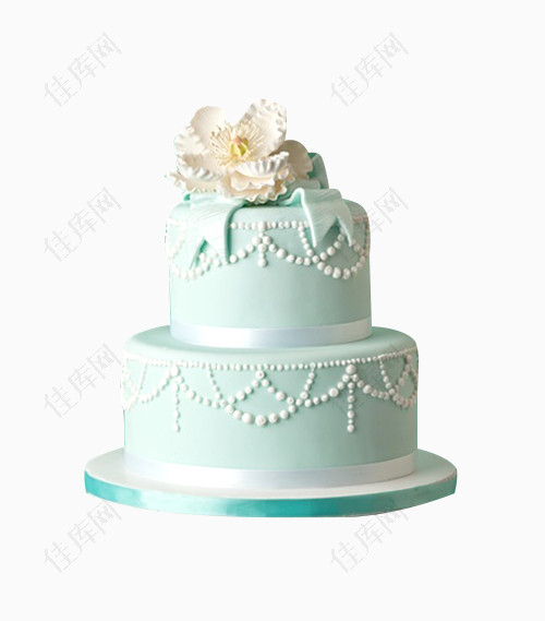 蓝色花朵造型蛋糕