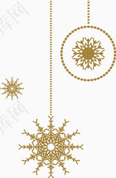 棕黄色的圆圈花纹吊坠装饰元素