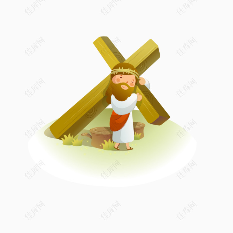 矢量耶稣复活与十字架